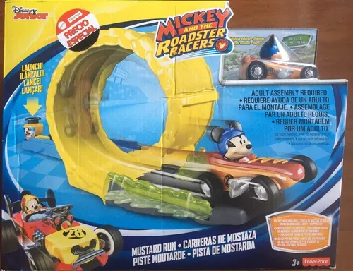 Pista Autos Mickey Mouse Carreras De Mostaza Sobre Ruedas