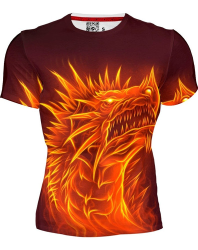 Playera Sublimada Full Print Dragón De Fuego Hdrg 006