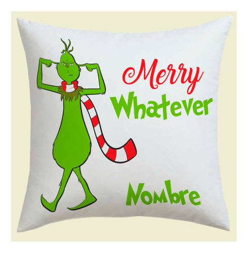 Cojin Grinch Personalizado Con Nombre Navidad