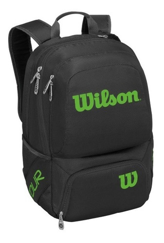 Mochila Unisex Wilson - Tour V Backpack Medium Negro/verde -