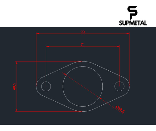 Flange Válvula Wastegate 1,5 Aço Carbono 9,53mm