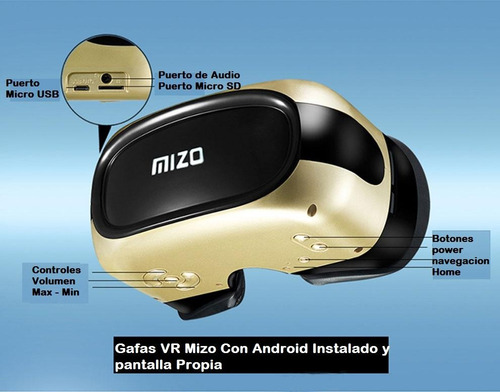 Gafas De Realidad Virtual Vr Box Mizo Con Pantalla Propia