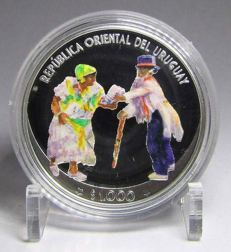 Uruguay Moneda 1000 Pesos 2017 Plata Candombe Unesco Proof