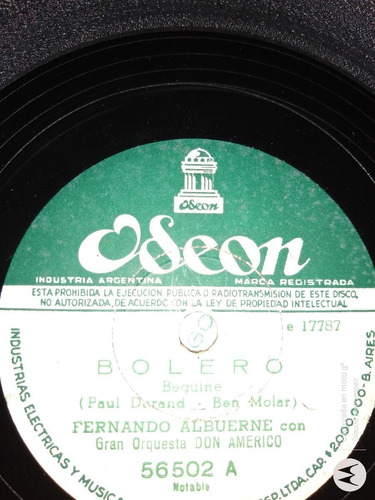 Pasta Fernando Albuerne Don Americo Odeon C114