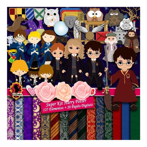 Kit Harry Potter Imágenes Png Fondos + Digitales Editable
