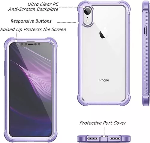 Funda transparente para iPhone XR de 6.1 pulgadas, resistente y