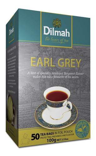 Té Negro Dilmah Earl Grey 50 Bolsitas