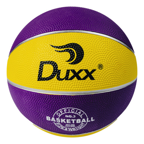 Duxx Balón Basket Ball Hule #3 0367 Niños Color Amarillo / Morado
