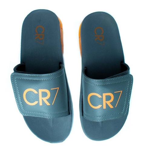 Imagen 4 de 4 de Sandalias Hombre Cr7-08 Rubber Negro Naranjo Moletto