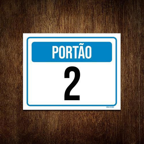 Placa Sinalização Identificação Portão 2 18x23cm 3un