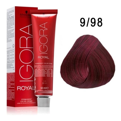 Tinte Profesional Igora Royal60ml9-98r Muy Claro Violeta Roj