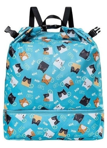 Mochila De Natación Para Niños Con Separación Húmeda Y Seca Color Azul