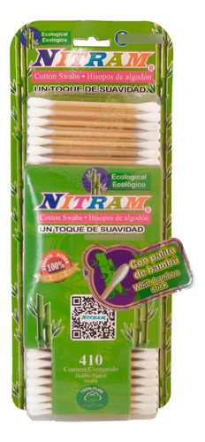 1 Caja Biodegradables De Bambu, Cada Una Con 410 Hisopos.