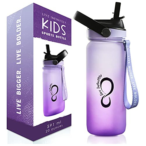 Vivir Infinitamente 20oz Botella De Agua De Los Niños Kzvjt