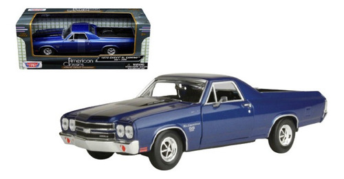 1970 Chevy El Camino Ss Azul Motormax Escala 1:24 Clásico 