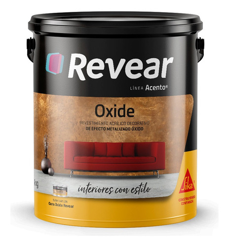 Revear Revestimiento Acrílico Decorativo Metalizado 5kg Rex Color Metalizado Óxide (óxido)
