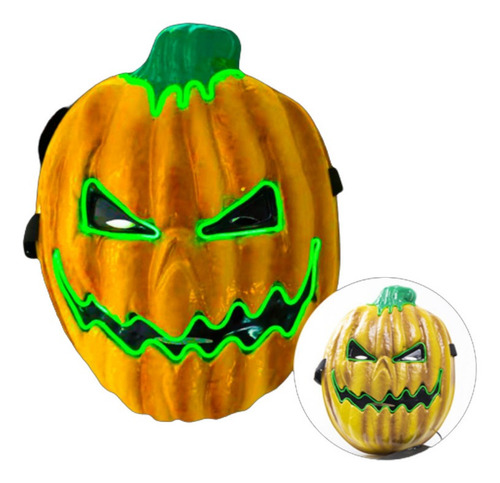 Imagen 3 de 3 de Máscara De Halloween Cosply Cabeza De Calabaza Led