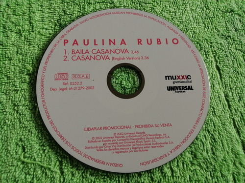 Eam Cd Maxi Single Paulina Rubio Baila Casanova 2002 Promo (Usado)