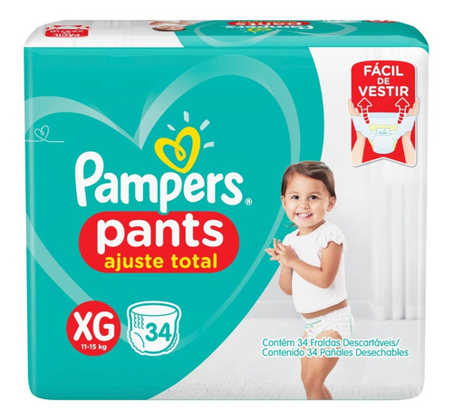 Pampers Pants Hiperpacks Xg X 136u - Pañalera Arenita