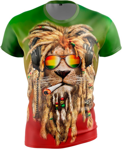 Remera Bob Marley Leon Fullprint Todos Los Talles