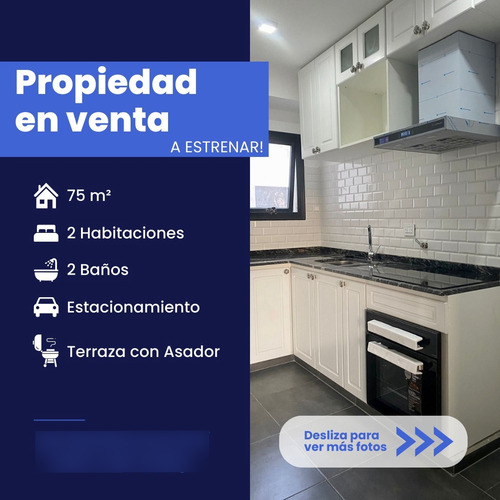 Oportunidad! Departamento Semi-piso A Estrenar, 2 Habitaciones, 2 Baños, Cochera Y Asador