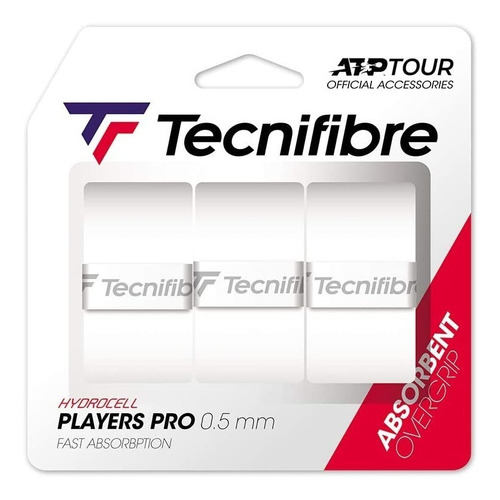 Overgrip Tecnifibre Pro Players Atp - 3 Unidades- Branco