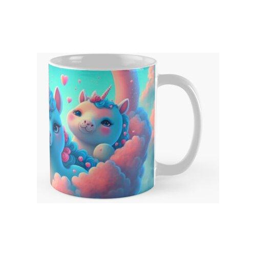 Taza Cielo De Unicornios Rosados Mágicos Y Lindos Calidad Pr