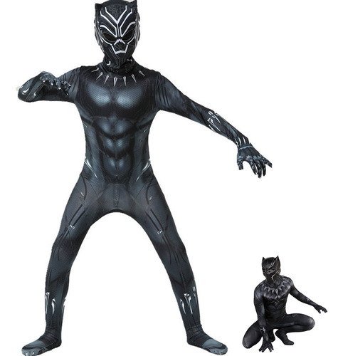 Black Panther Disfraz,pantera Negra Con Máscara Niño Cosplay Ropa