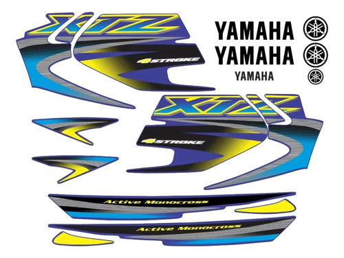 Kit Adesivos Yamaha Xtz 125 2005 Azul 00931