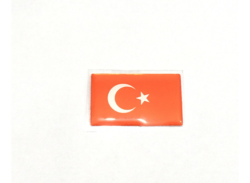 Adesivo Resinado Da Bandeira Da Turquia 9x6 Cm