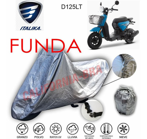 Funda Cubierta Lona Moto Cubre Italika Motoneta D125 Lt