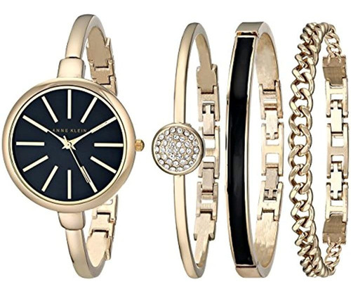 Reloj Anne Klein Para Mujer En Tono Dorado Y Pulsera De Cris