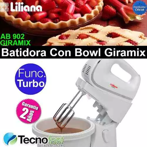 Batidora de pie LILIANA GIRAMIX 450w con bowl giratorio y 3  vel-(AB102)-90049 - Previsora del Paraná