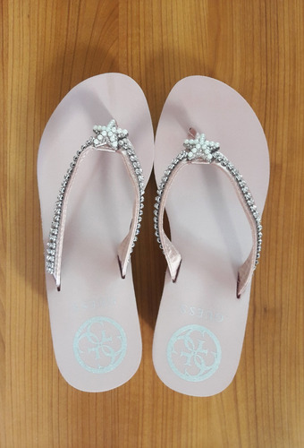 Sandalia Flip Flop Guess Mujer Cristales 100% Original Nueva