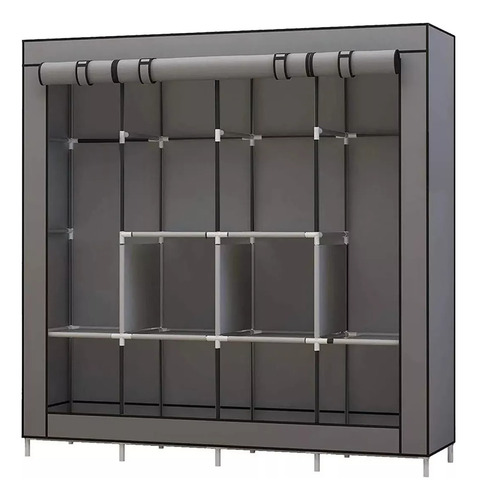 Closet Ropero Armable Practiksa Rack Guardaropa Color Gris Gris Jumbo