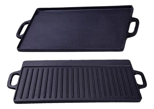 Plancha Churrasquera Reversible Fierro Fundido 42,5x23,5cm 