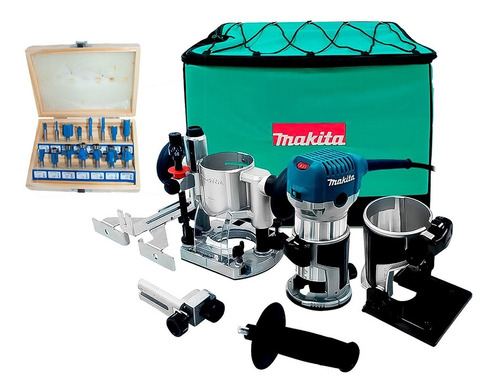 Router Makita Rt0700cx2 710w 110v Con 3 Bases Y Maletín 