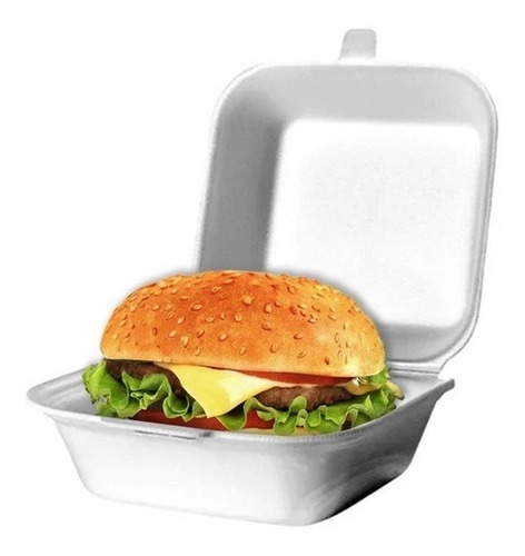 Hamburgueira Isopor Para Lanches Fritas Salada Ch01 100 Full