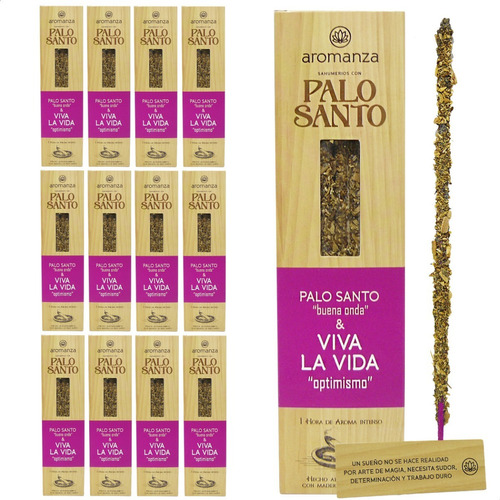 Sahumerio Aromanza Palo Santo Buena Onda Incienso Pack X12 Fragancia Naranja Pimienta - Atracción