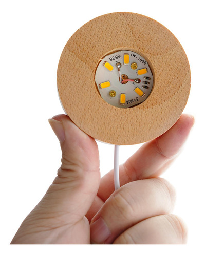 Expositor Led De Madera Zeershee Para Arte En Cristal 3d