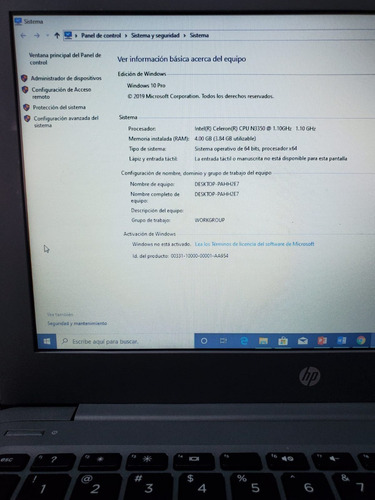 Laptop Hp Stream 11 Pro G4 4gb Ram, 64 Gb Sdd, Intel 2 Core (Usado)