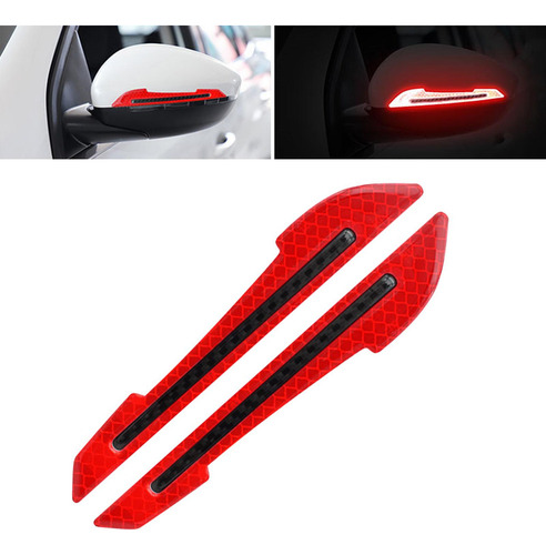 2 Pegatinas Reflectantes For Espejo Retrovisor, Rojas
