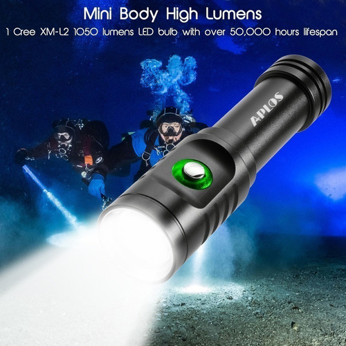 Lanterna De Mergulho Aplos Ap01 1050lm Xm-l2 5000k Led Ipx8