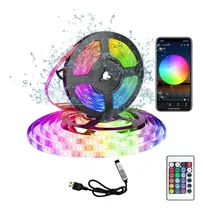Comprar 5050 Rgb Fita Led 16 Milhões Cores Bluetooth Controlador App E Controlador Infravermelho Ip65 5m Dc5v 110vu002F220v