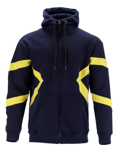 Imagen 6 de 8 de Campera Moda Cierre Cruzado Hoodie Slim Fit Canguro A10