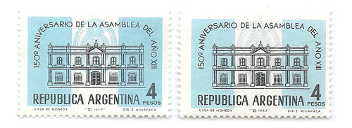 Argentina 670 Gj 1261 Asamblea Del Año 13 Filigranas Añ 1963