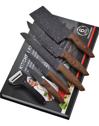 Juego De Cuchillos De Cocina Profesionales - Marca Universal Negro
