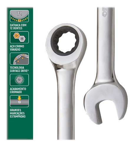 Chave Combinada Com Catraca 30mm E 72 Posições St43218st Bel