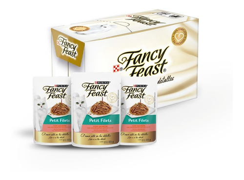 Pack 12 Alimento Para Gato Purina Fancy Feast Sobre Salmón