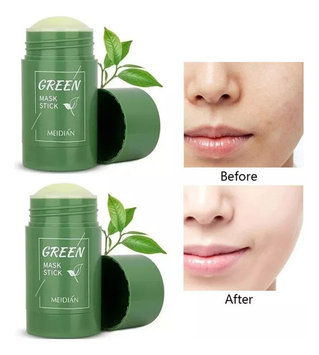 2x Chá Verde Máscara Sólida Tira Remove Acne Espinha E Cravo